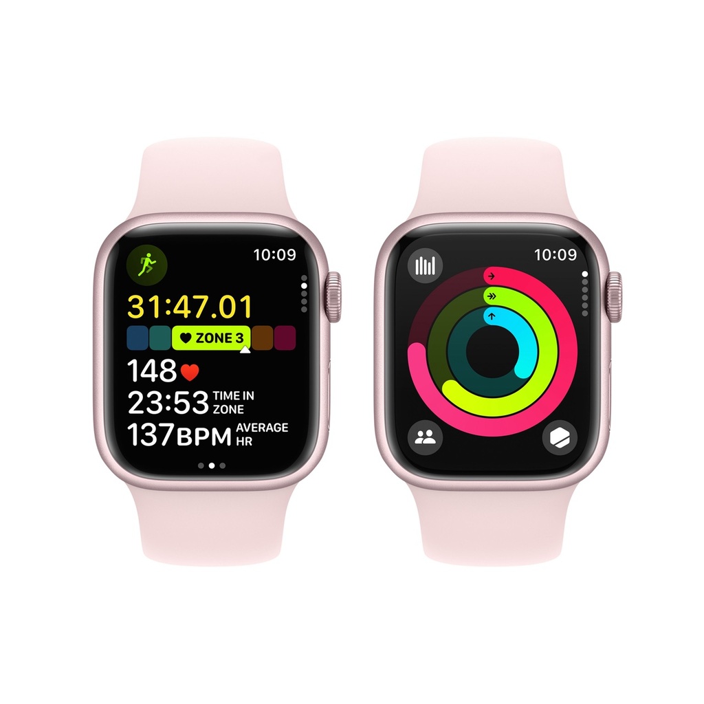 Apple Watch Series 9 Pink Aluminium Case with Light Pink Sport